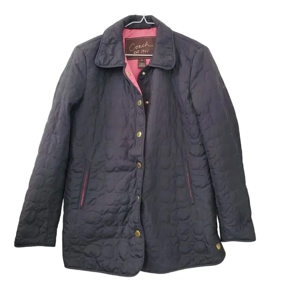 Coach Signature Logo Quilted Jacket (XS)
